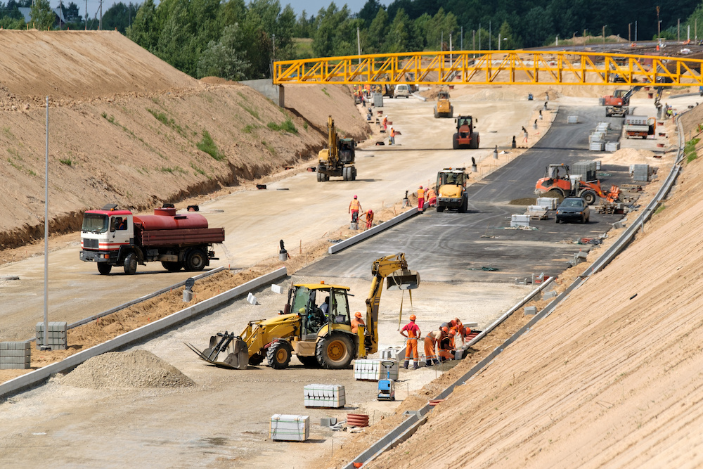Construction site of a new road